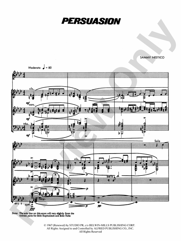 Persuasion - Concert Band Conductor Score & Parts (Digital Download)