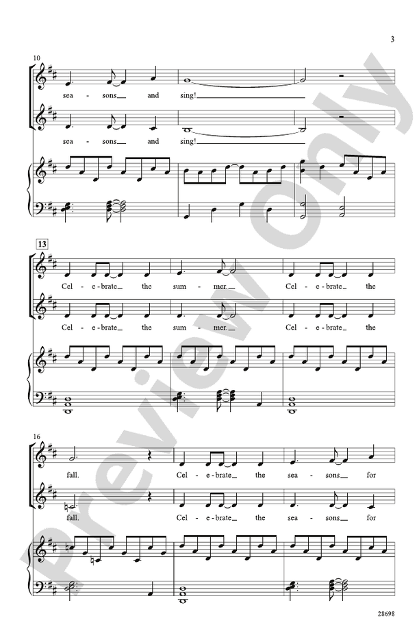 Celebrate the Seasons – 2-Part Choral Octavo (Digital Download)