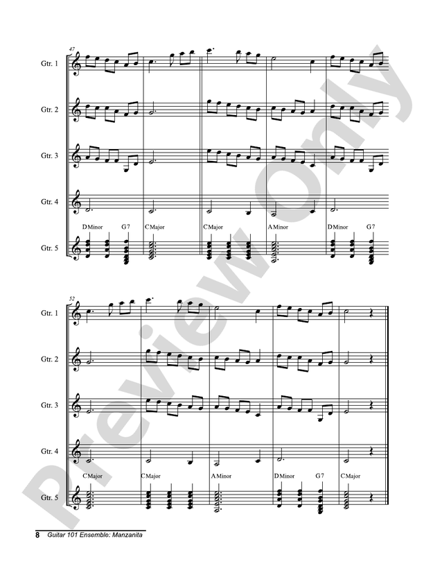 Alfred's Guitar 101, Ensemble: Manzanita - Guitar Ensemble (Digital Download)