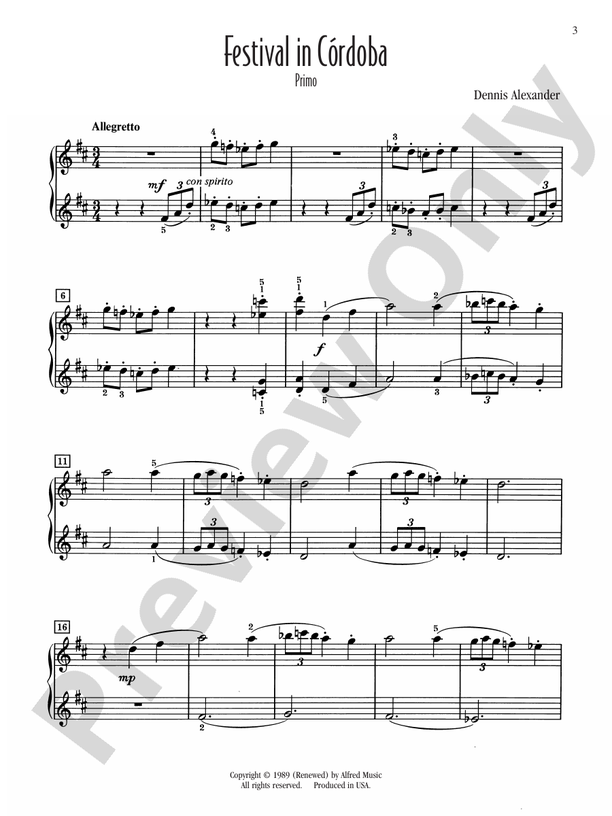 Festival in Cordoba - 2 Pianos, 4 Hands (Digital Download)