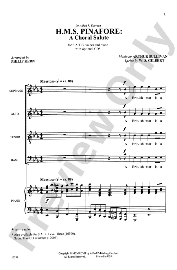 H.M.S. Pinafore: A Choral Salute - SATB Choral Octavo (Digital Download)