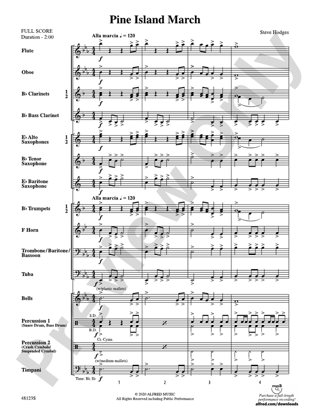 Pine Island March - Concert Band Conductor Score & Parts (Digital Download)