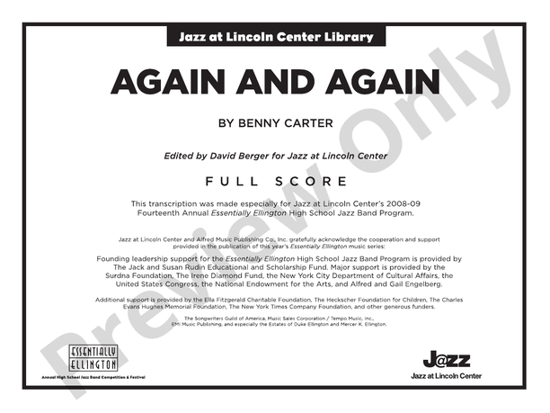 Again and Again - Jazz Ensemble Conductor Score & Parts (Digital Download)
