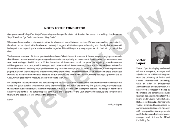 Oye Dude! - Jazz Ensemble Conductor Score & Parts(Digital Download)