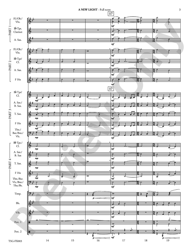 A New Light (Flexible Arrangement) - Concert Band Conductor Score & Parts (Digital Download)