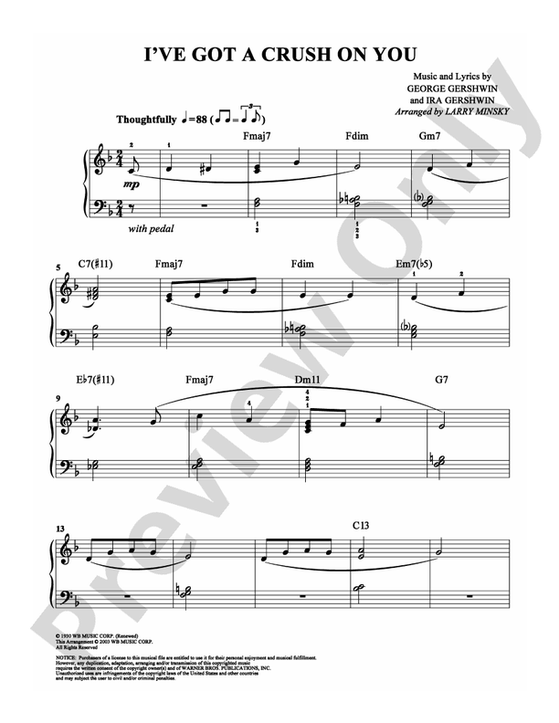 I've Got a Crush on You - Arr. Larry Minsky - Easy Piano (Digital Download)