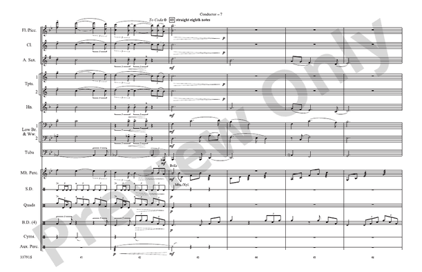 Open Arms – Marching Band Conductor Score & Parts (Digital Download)