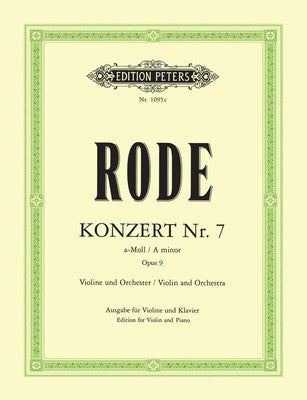 Concerto No. 7 In A Minor - Violin - Jacques Pierre Rode - Peters EP1095C