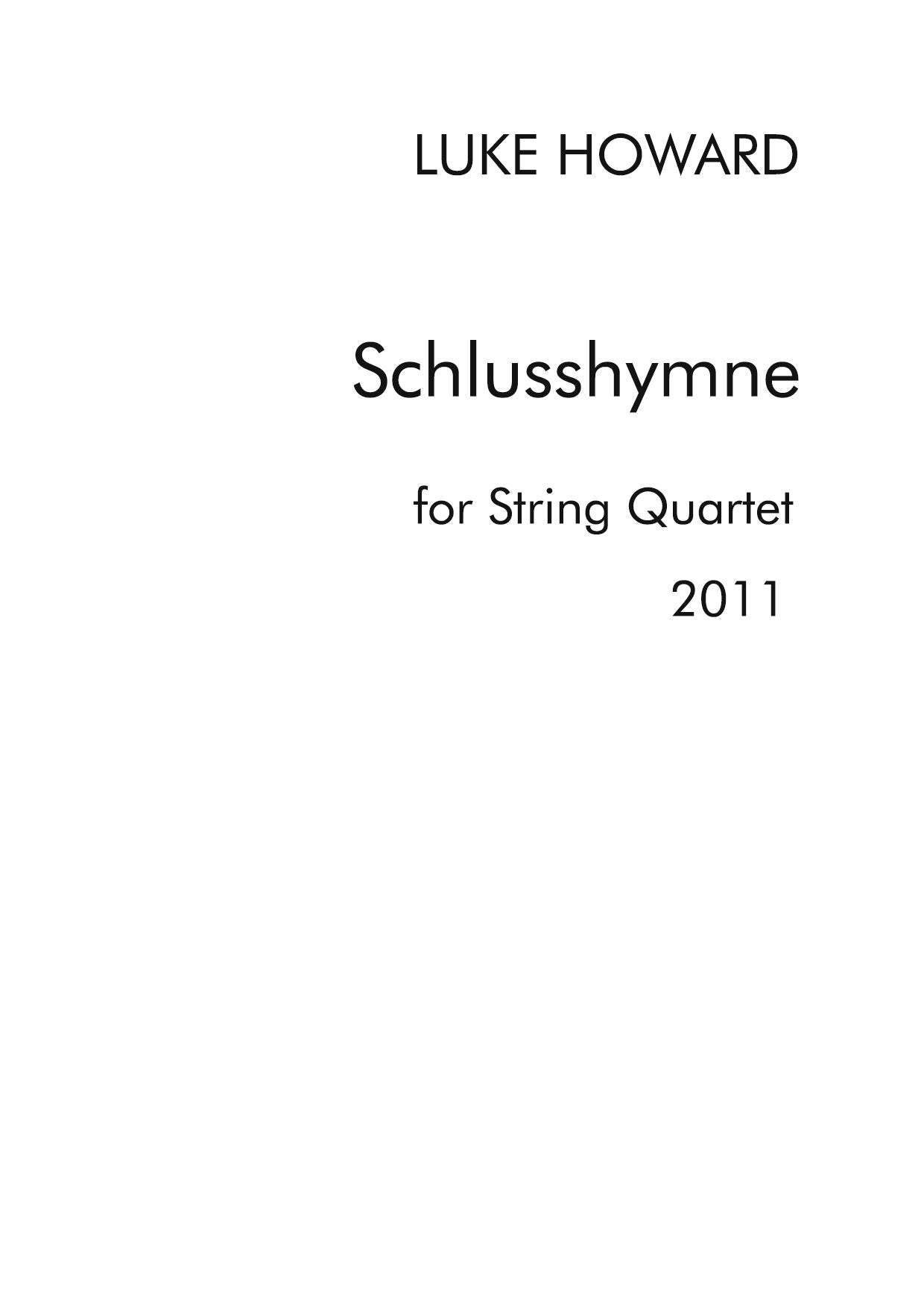 Schlusshymne - String Quartet (Digital Download)