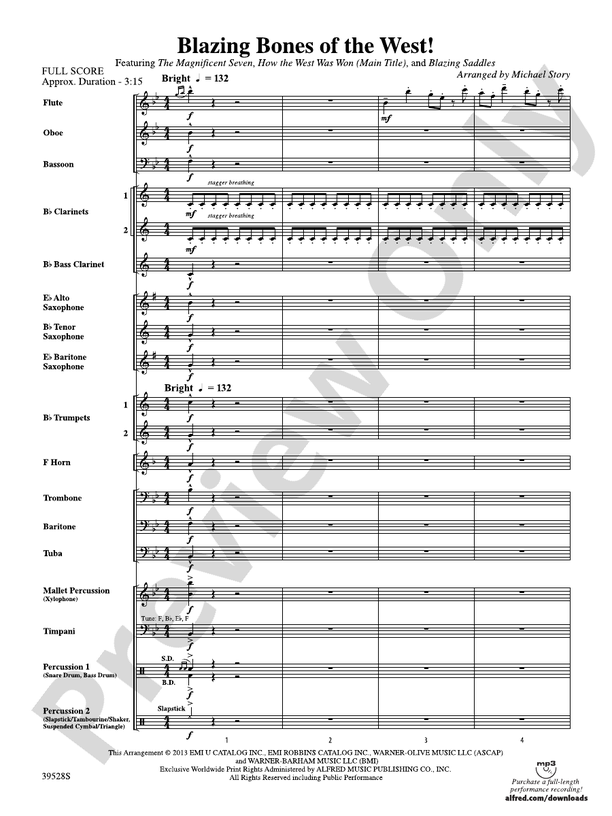 Blazing Bones of the West! - Concert Band Conductor Score & Parts (Digital Download)