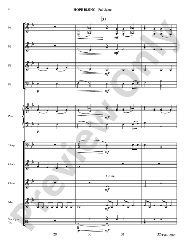 Hope Rising (Flexible Arrangement) - Concert Band Conductor Score & Parts (Digital Download)