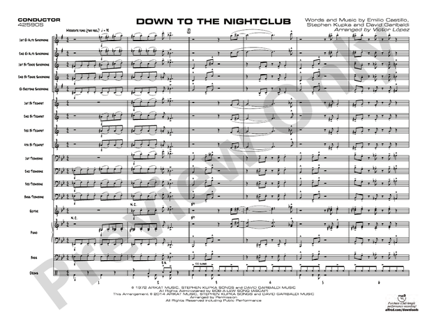 Down to the Nightclub - Jazz Ensemble Conductor Score & Parts (Digital Download)