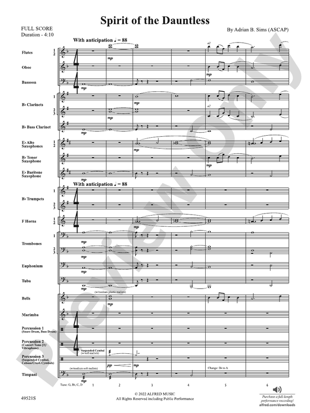 Spirit of the Dauntless - Concert Band Conductor Score & Parts (Digital Download)