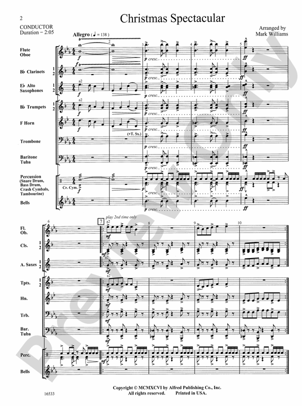 Christmas Spectacular - Concert Band Conductor Score & Parts (Digital Download)