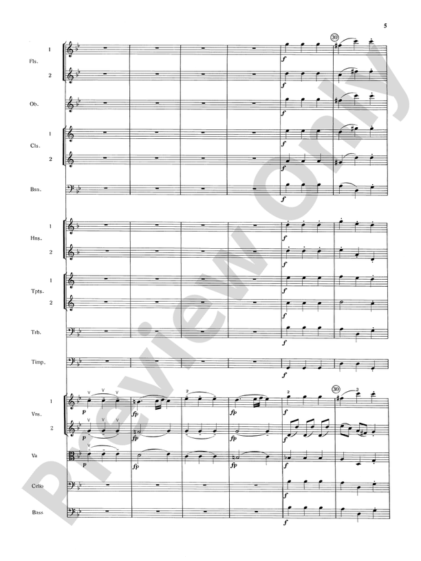 Mozart's Symphony No. 25 in G Minor, 3rd & 4th Movements – Full Orchestra Conductor Score & Parts (Digital Download)