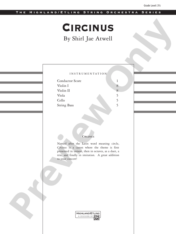 Circinus – String Orchestra Conductor Score & Parts (Digital Download)