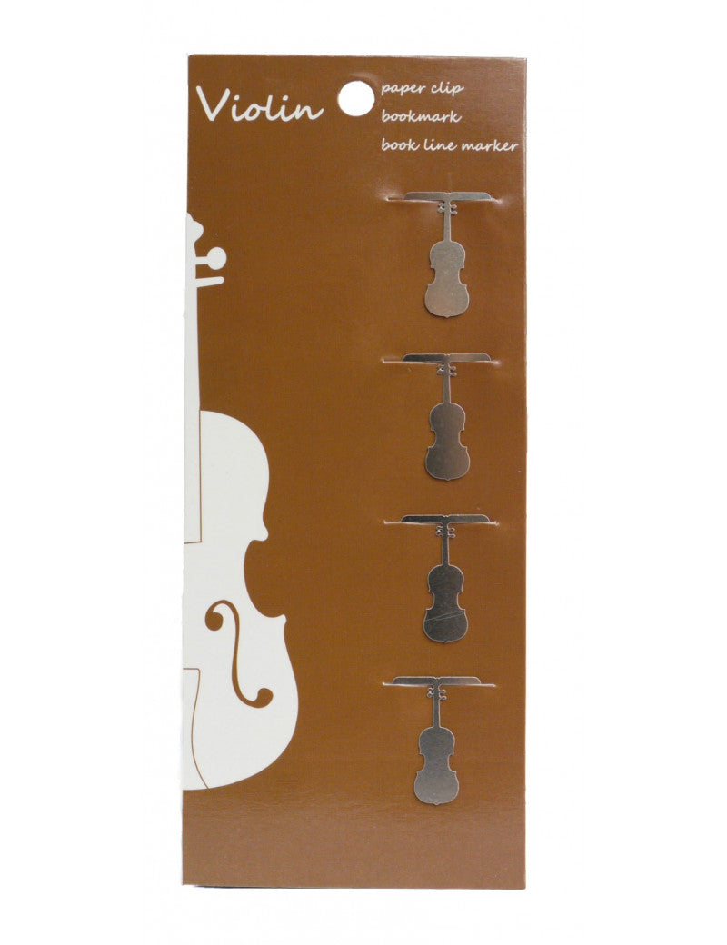 Paper Clips Pack of 4 Stainless Steel Violins