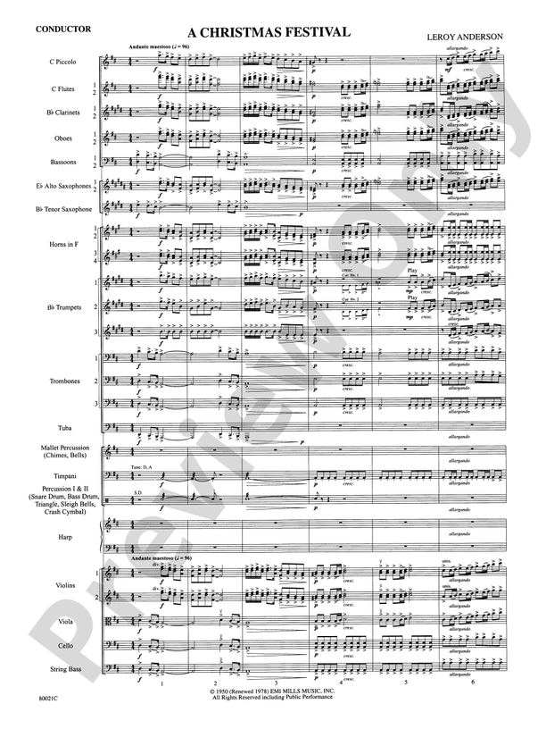 A Christmas Festival – Belwin Concert Full Orchestra Conductor Score & Parts (Digital Download)