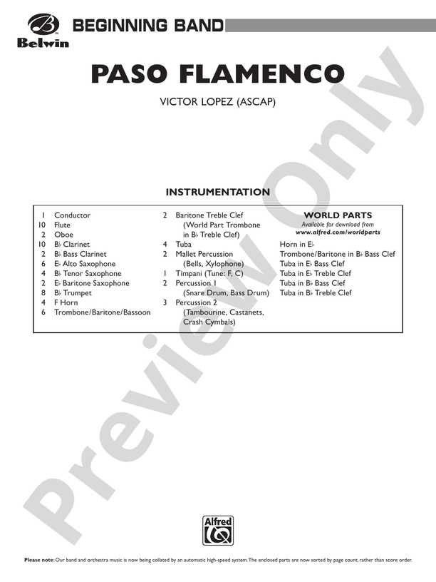 Paso Flamenco - Concert Band Conductor Score & Parts (Digital Download)