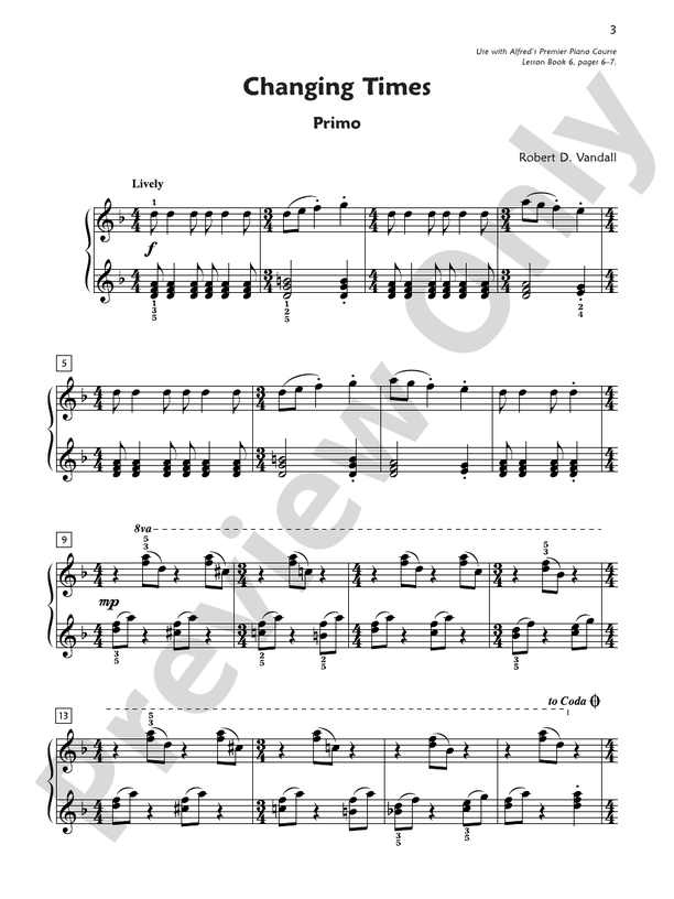 Premier Piano Course, Duet 6 - 1 Piano, 4 Hands (Digital Download)