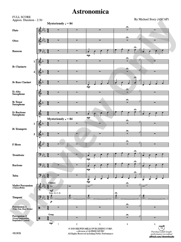 Astronomica - DSM-PK-0008256 - Concert Band Conductor Score & Parts (Digital Download)