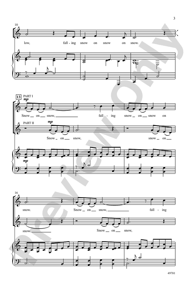 Snow on Snow - 2 Part Treble Choral Octavo (Digital Download)