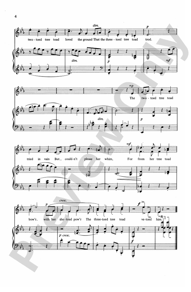 A Tree Toad and Lone Dog - Unison Choral Octavo (Digital Download)