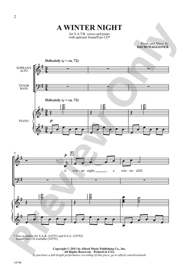 A Winter Night - SATB Choral Octavo (Digital Download)