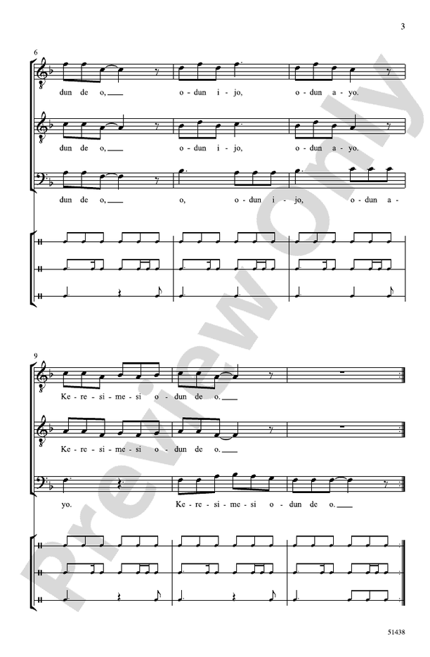 Keresimesi Odun De O - TTB Choral Octavo (Digital Download)