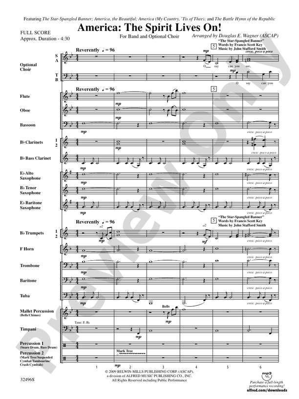 America: The Spirit Lives On! (for Band and Optional Choir) - Concert Band Conductor Score & Parts (Digital Download)