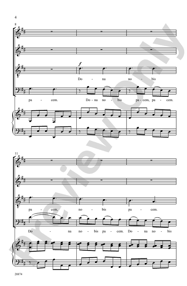 Dona Nobis Pacem (from Grosse Orgelmesse) – SATB Choral Octavo (Digital Download)