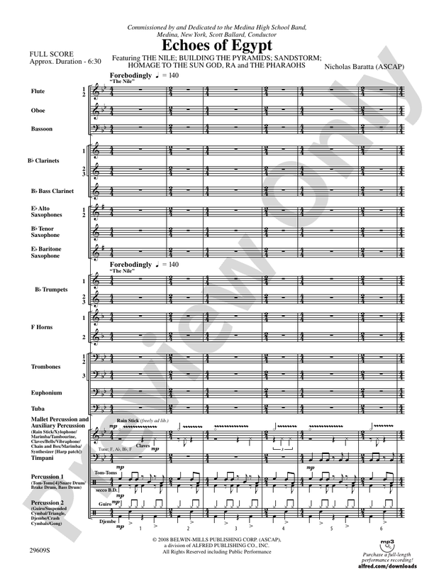 Echoes of Egypt - Concert Band Conductor Score & Parts (Digital Download)