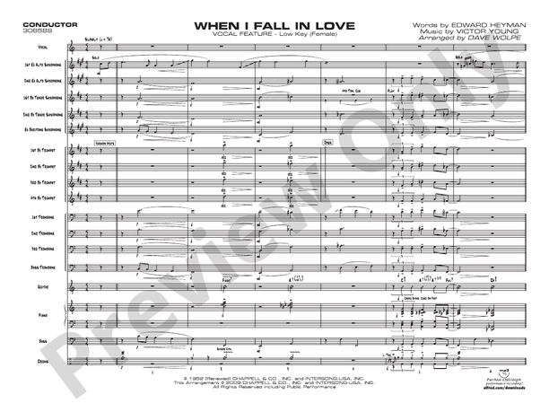 When I Fall in Love - Jazz Ensemble Conductor Score & Parts(Digital Download)