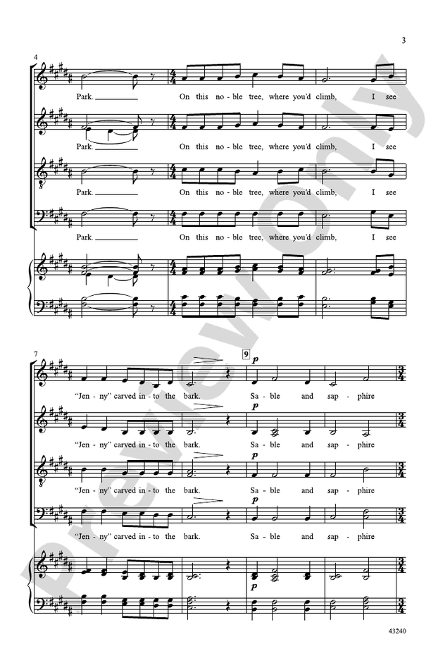 Jenny – SATB Choral Octavo (Digital Download)