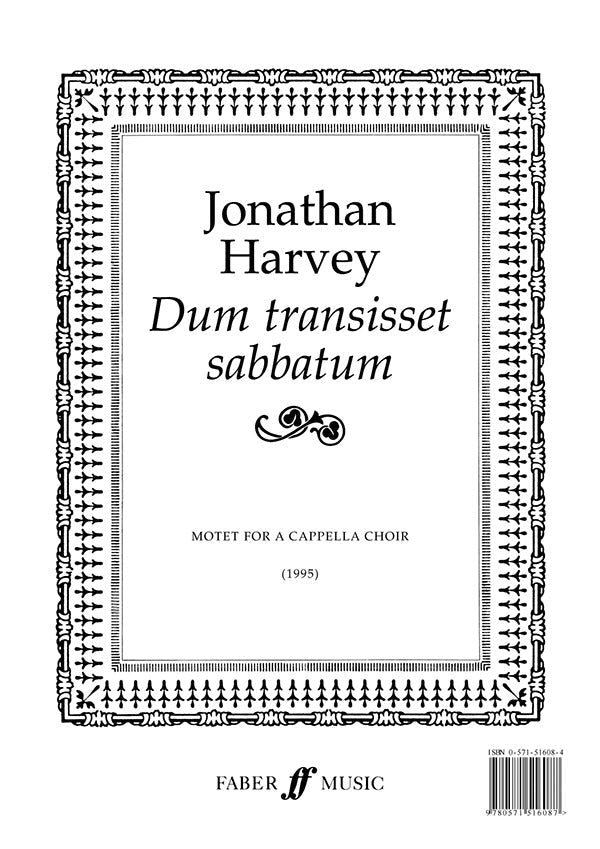DUM TRANSISSET SABBATUM (MIXED VOICES) - Faber 0571516084