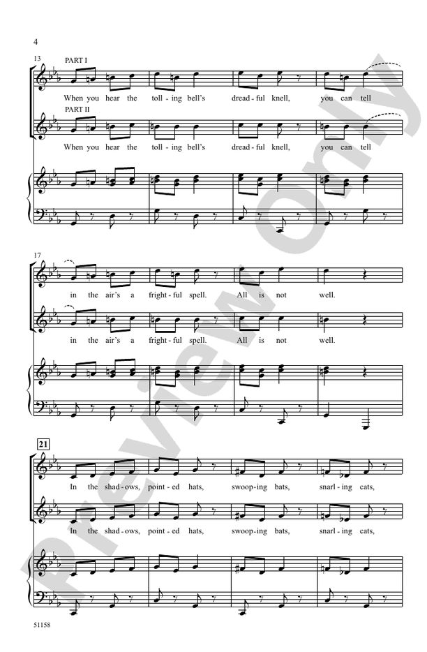 Two for Halloween - 2 Part Treble Choral Octavo (Digital Download)