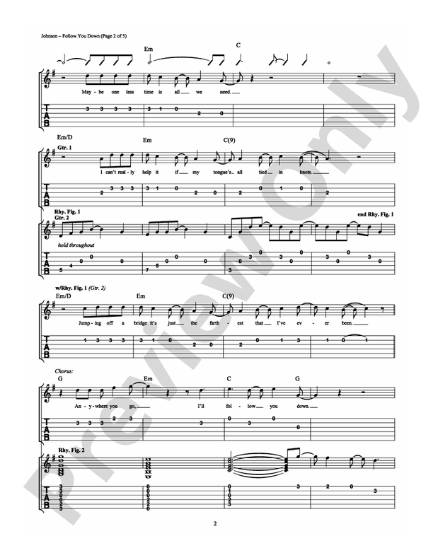 Follow You Down - Easy Guitar (Digital Download)