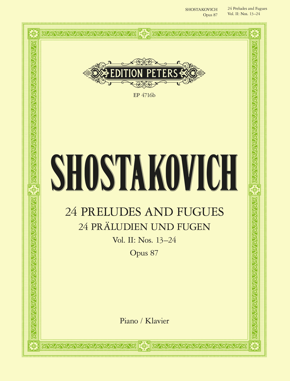 Shostakovich - Prelude And Fugue No.19 (from 24 Preludes And Fugues Op. 87) (EP4716B) - Piano Solo (Digital Download)