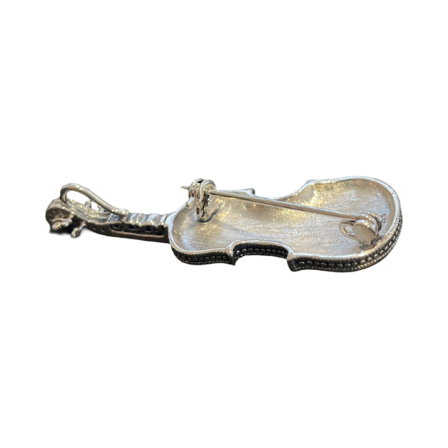 Marcasite Violin Pin/Brooch