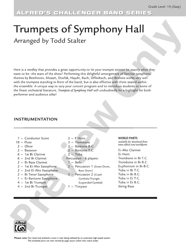 Trumpets of Symphony Hall - Concert Band Conductor Score & Parts (Digital Download)