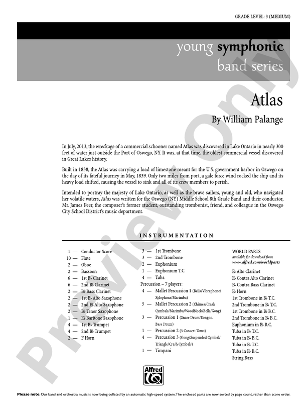 Atlas - Concert Band Conductor Score & Parts (Digital Download)