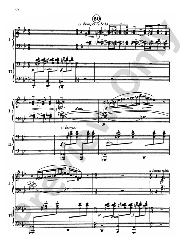 Symphonic Dances, Opus 45 - II. Andante con moto - 2 Pianos, 4 Hands (Digital Download)