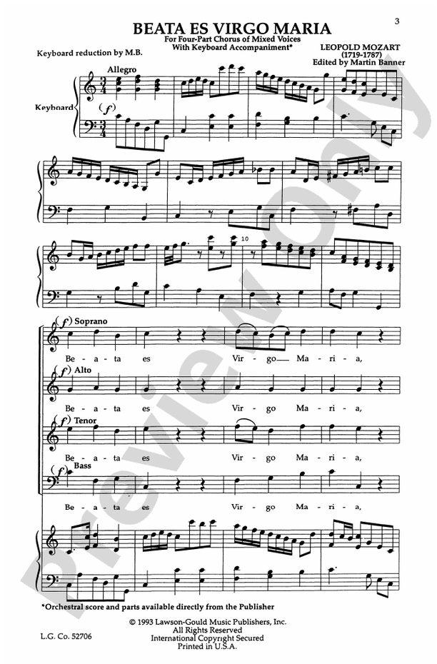 Beata Es Virgo Maria – SATB Choral Octavo (Digital Download)