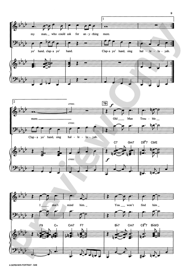 A Gershwin Portrait! The Music of George and Ira Gershwin - SAB Choral Octavo (Digital Download)
