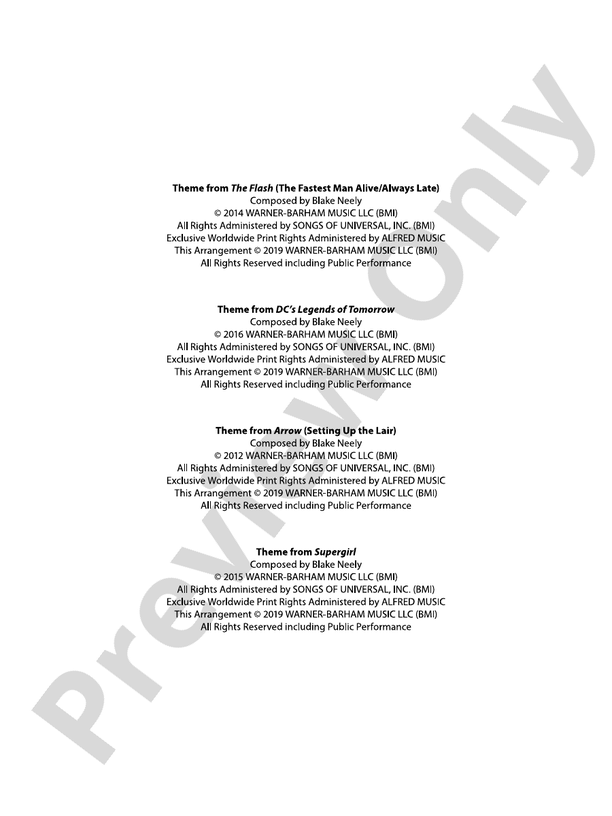 DC Comics Superheroes - Concert Band Conductor Score & Parts (Digital Download)