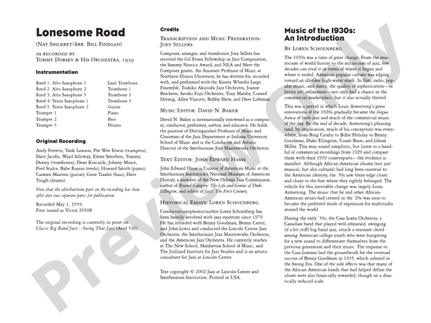 Lonesome Road - Jazz Ensemble Conductor Score & Parts (Digital Download)