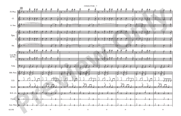 Zumba – Marching Band Conductor Score & Parts (Digital Download)