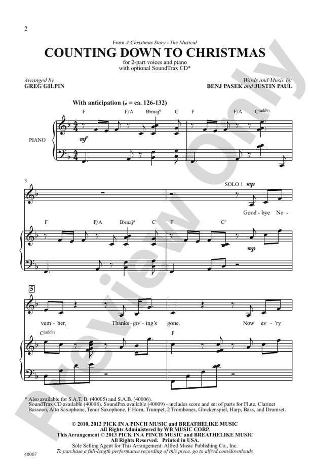 Counting Down to Christmas: A Christmas Story, The Musical - 2-Part Choral Octavo (Digital Download)