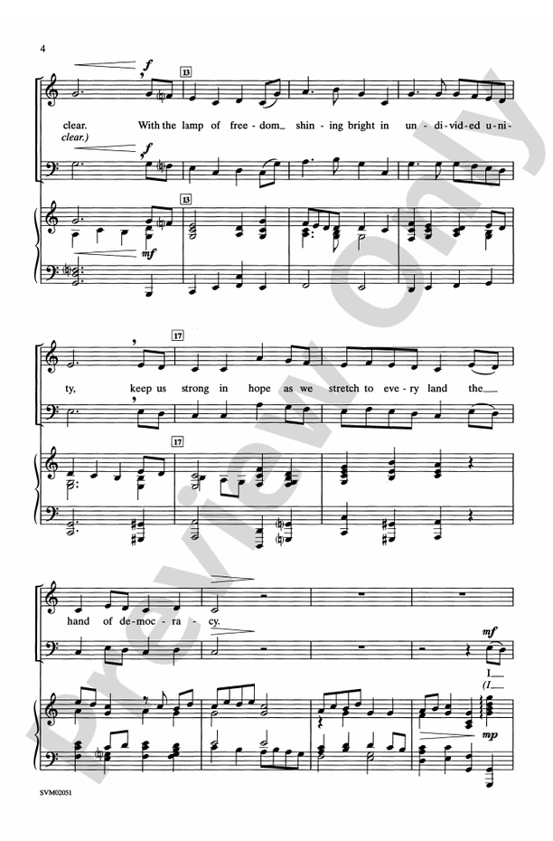 I Sing a Song for America (I Sing a Prayer for America) – SAB Choral Octavo (Digital Download)
