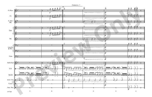 Down – Marching Band Conductor Score & Parts (Digital Download)